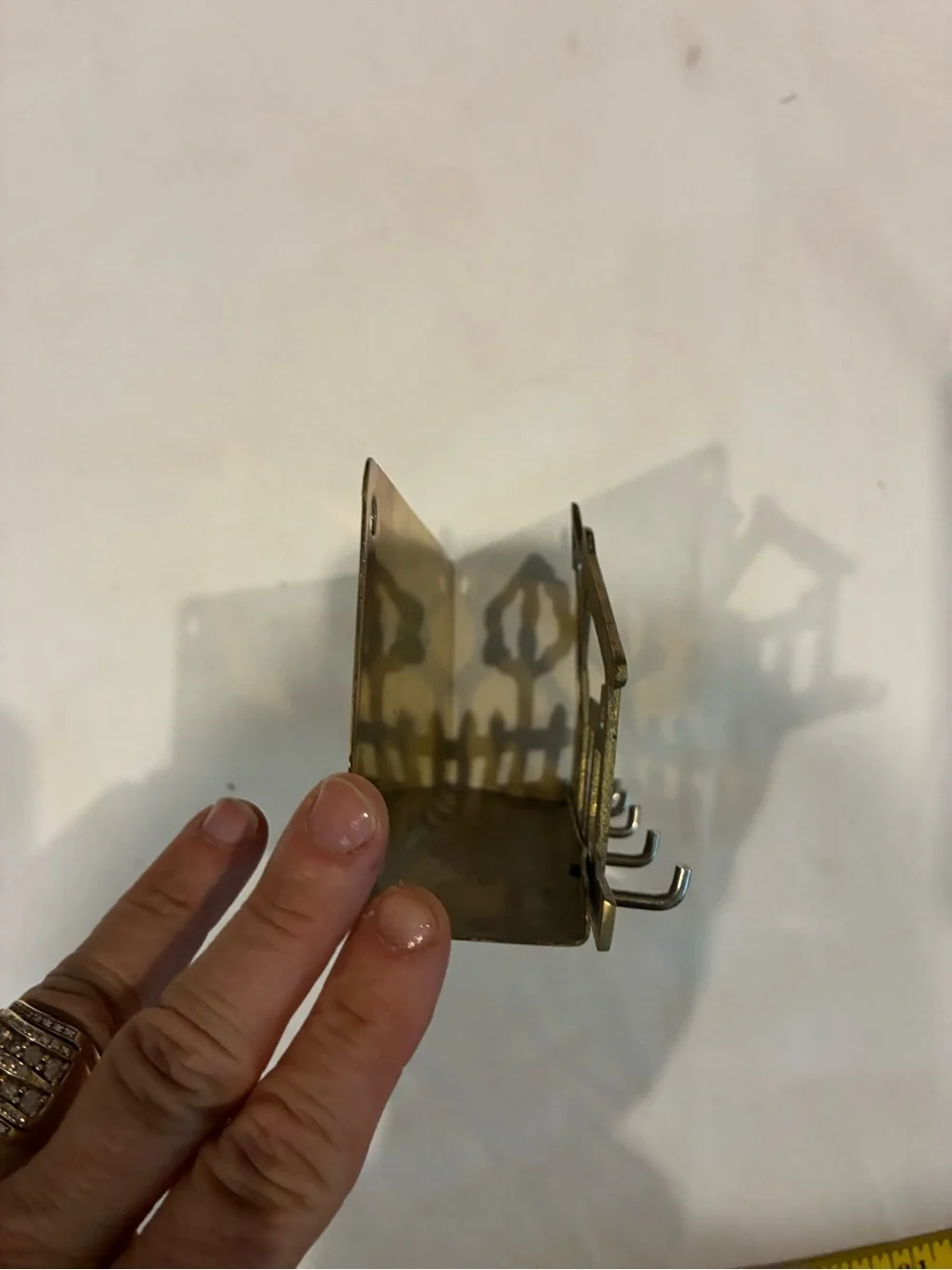 Brass Wall Hanger House & Tree Rack 5 Places for keys /tools to hang- very heavy